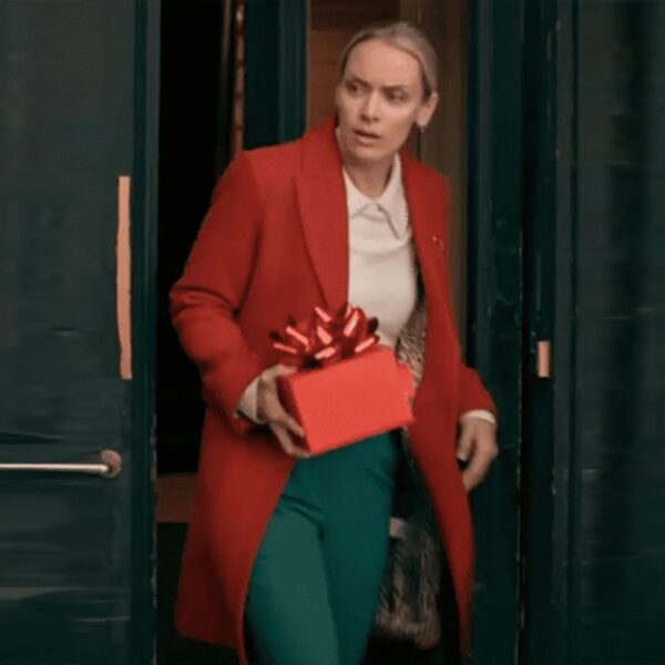 Rachel Skarsten Red Wool Coat
