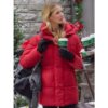 Rebecca Dalton Falling Like Snowflakes Red Puffer Jacket for Women
