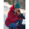 Red Puffer Hooded Jacket For Women