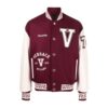 Red and White Varsity Jacket for Men