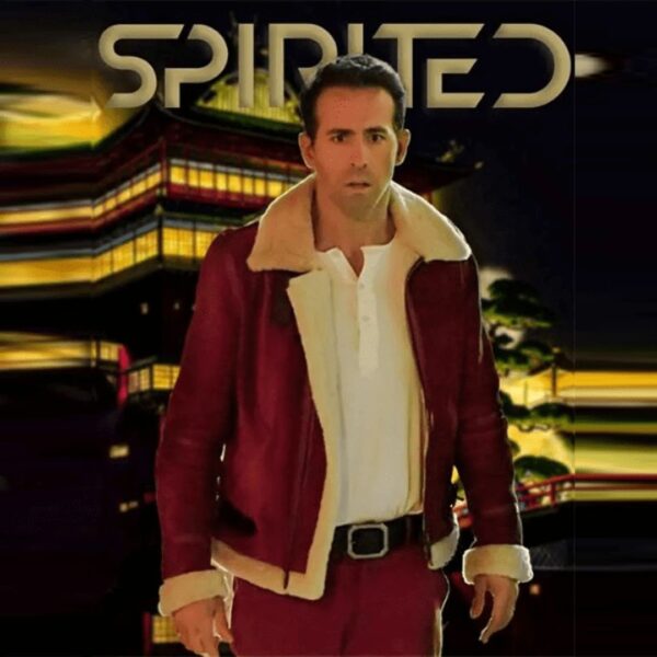 Ryan Reynolds Spirited Red Shearling Jacket for Men