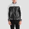 Terrance Black and White Varsity Leather Jacket