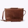 Brown Leather Messenger Handbag