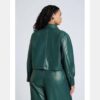 Green Cropped Leather Jacket