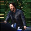 Keanu Reeves Black Leather Cafe Racer Jacket