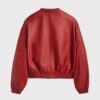 Red Leather Bomber Jacket​