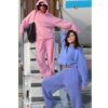 Selena Gomez Blue Hooded Tracksuit For Women