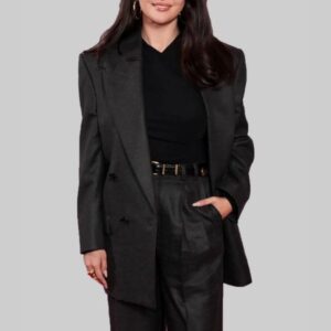 Selena Gomez Grey Wool Blend Blazer For Women