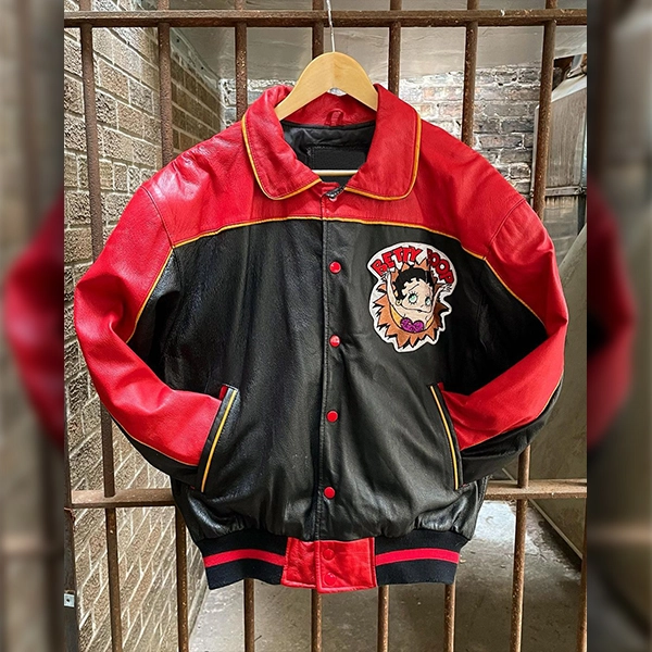 Betty Boop 90s Bomber Leather Jacket 01