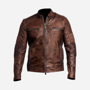 Classic Edge with the Brown Cafe Racer Leather Jacket