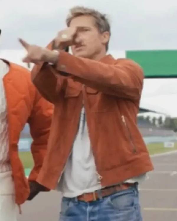 F1 Movie 2025 Brad Pitt Brown Suede Jacket 02
