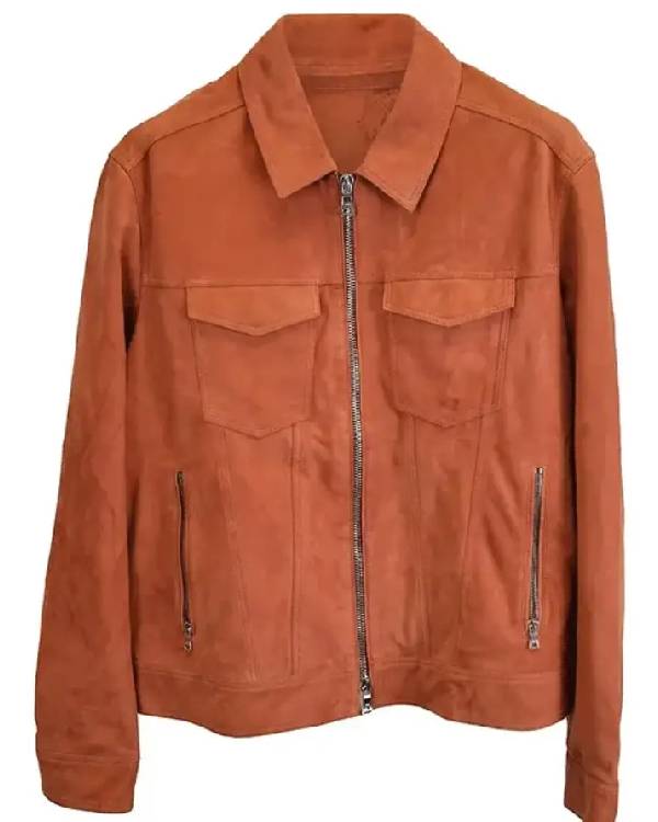 F1 Movie 2025 Brad Pitt Brown Suede Jacket 03