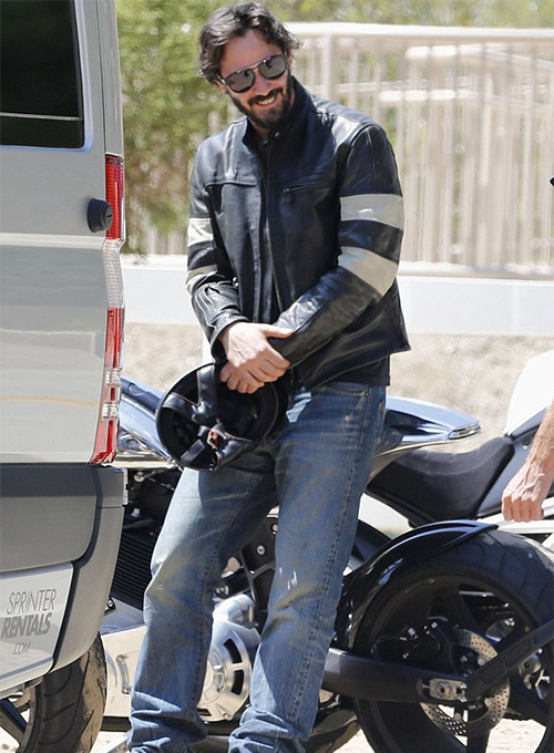 Keanu Reeves Black Leather Jacket 03