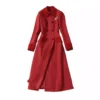 Princess Kate Middleton Red Long Wool Coat 05