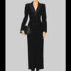 Selena Gomez Black Long Coat For Women 01