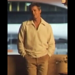 Sonny Hayes F1 Movie Brad Pitt White Sweatshirt 01