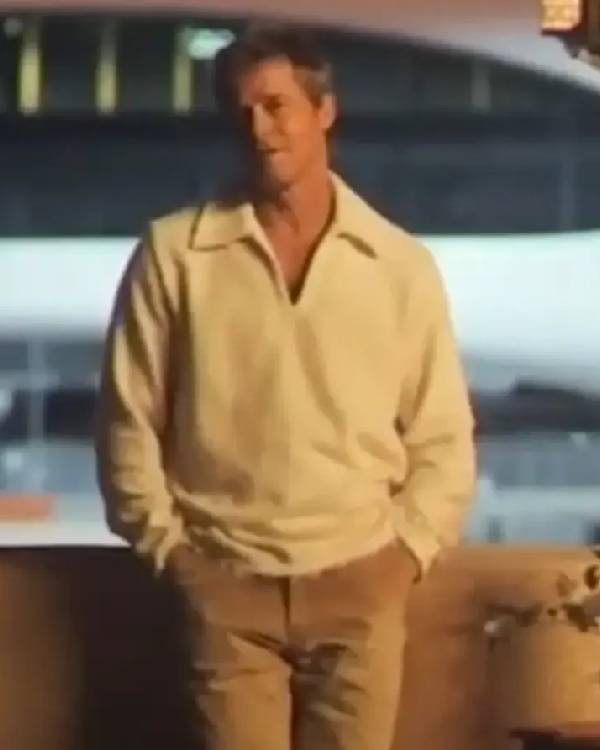Sonny Hayes F1 Movie Brad Pitt White Sweatshirt 01