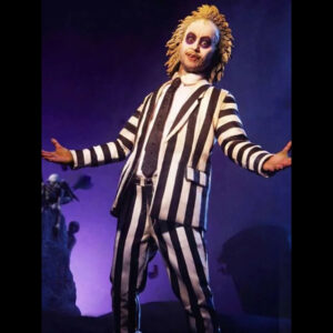 Beetlejuice 2024 Michael Keaton Striped Suit​ 01