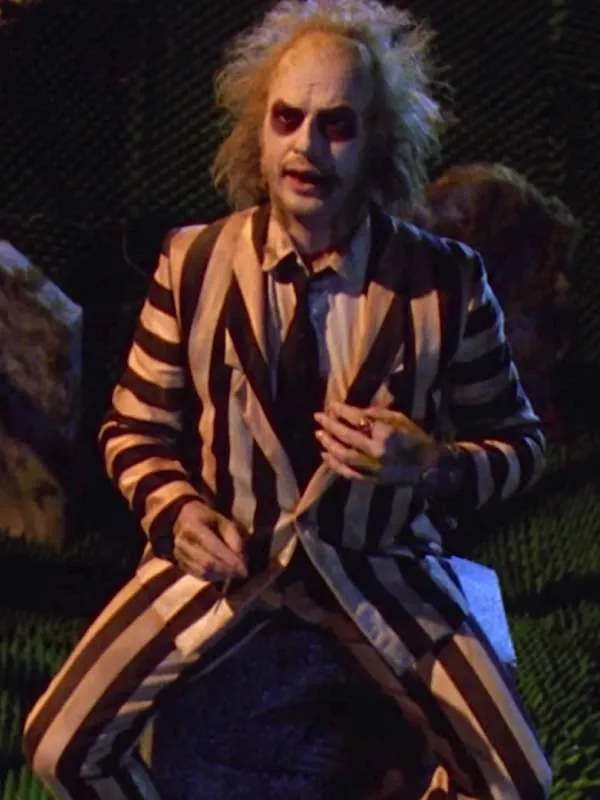 Beetlejuice 2024 Michael Keaton Striped Suit​ 06