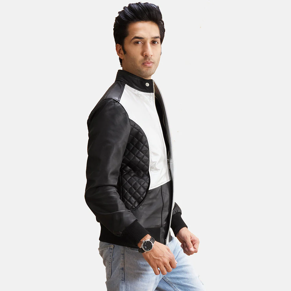Black And Silver varsity Jacket For Men 02