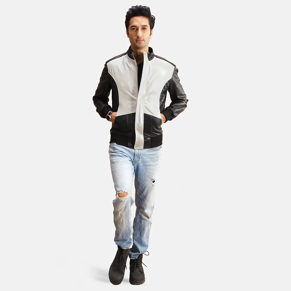 Black And Silver varsity Jacket For Men 04