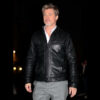 Brad Pitt Black Leather Jacket 01