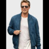 Brad Pitt blue Bomber Jacket from F1 2025 01