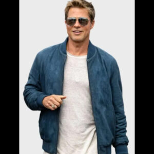Brad Pitt blue Bomber Jacket from F1 2025 01