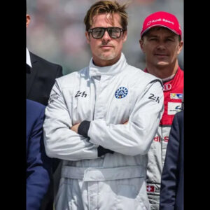 Brad Pitt white Hoodie From Sonny Hayes Movie F1 2025 01