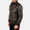 Brown Black Leather Jacket For Men And Women 02