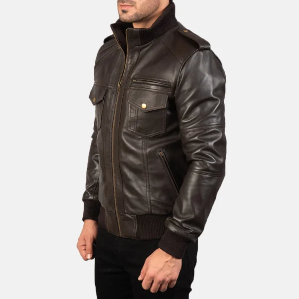 Brown Black Leather Jacket For Men And Women 02