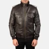 Brown Black Leather Jacket For Men And Women 04