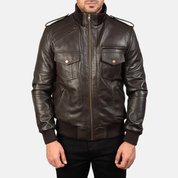 Brown Black Leather Jacket For Men And Women 04