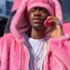Camron Pink Fur Coat with Hood 02