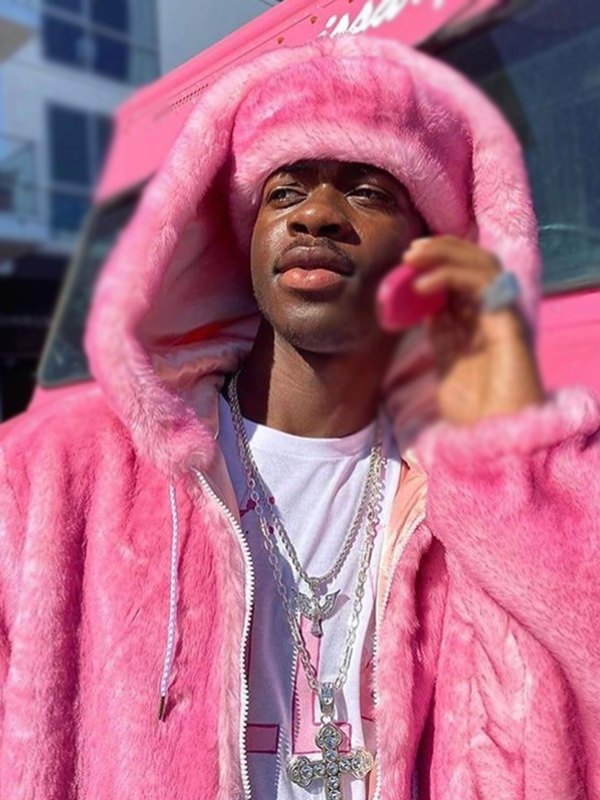 Camron Pink Fur Coat with Hood 02