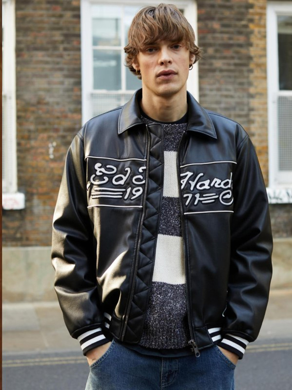 Ed Hardy Black Leather Jacket 03