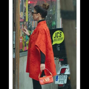 Elite S8 Maribel Verdú Red Floral Cape Coat 01