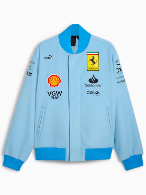 Ferrari Miami Blue Varsity Jacket 02
