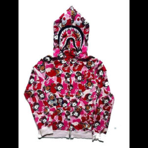 Hello Kitty Bape Pink Hoodie For Women 01