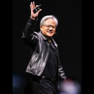 Jensen Huang black Leather Jacket 01