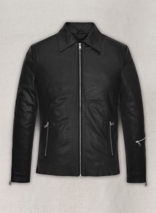 Jensen Huang black Leather Jacket 04
