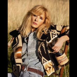 Kelly Reilly Shearling Collar Aviator Jacket 01