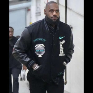 Lebron James Tiffany & Co Black Varsity Jacket 01