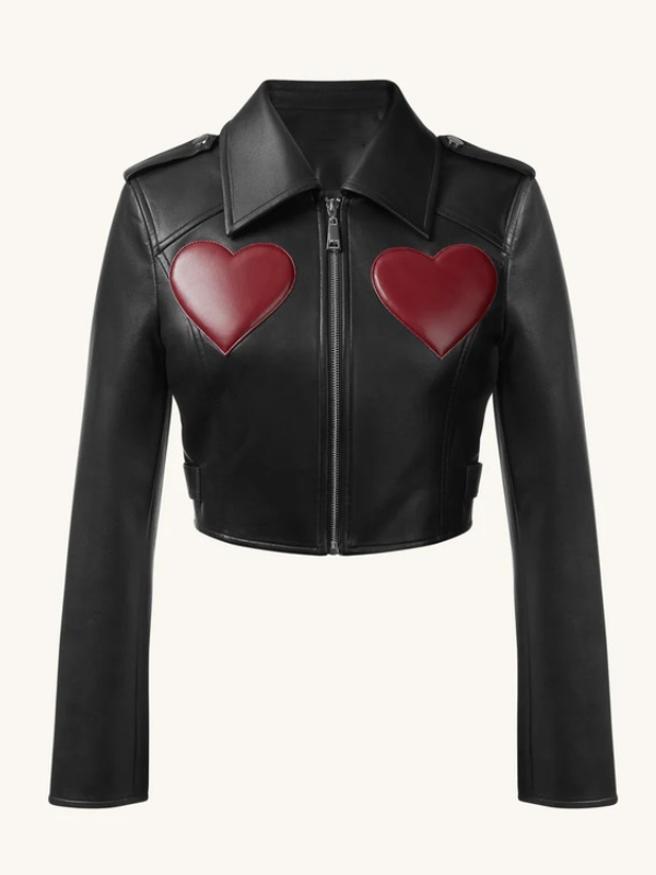 Liv Morgan WWE Raw 2025 Red Hearts Leather Jacket 02