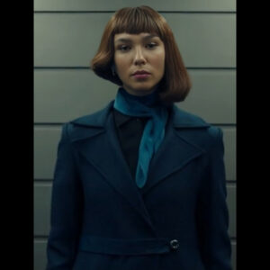 Matilda De Angelis Blue Wool Coat From Citadel Diana 2024 01