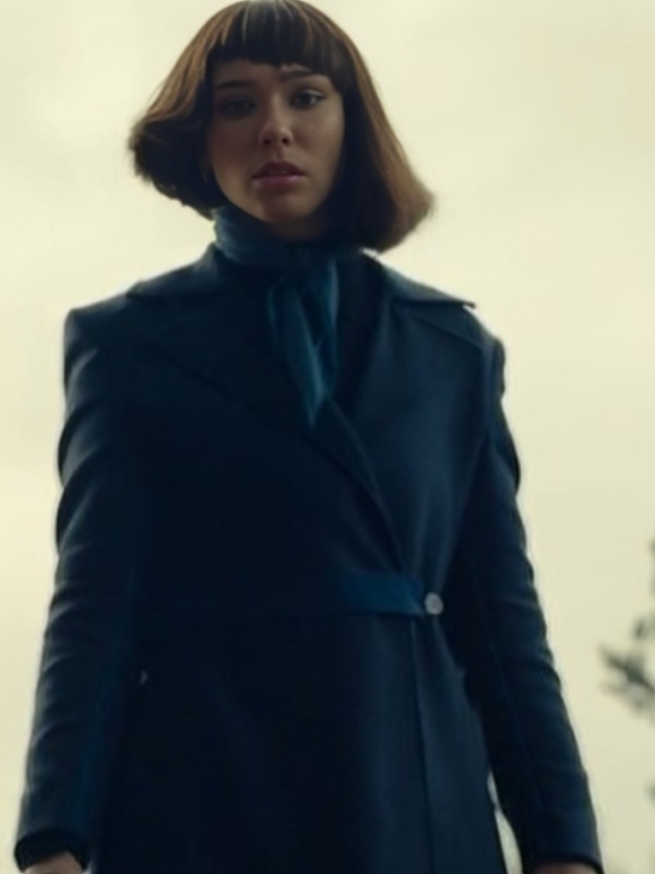 Matilda De Angelis Blue Wool Coat From Citadel Diana 2024 03