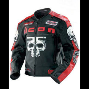 Mens Icon Skull Motorcycle Jacket 01