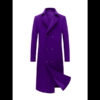 Mens Long Wool Purple Trench Coat 01