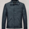 Ryan Gosling Blue Leather Jacket 03