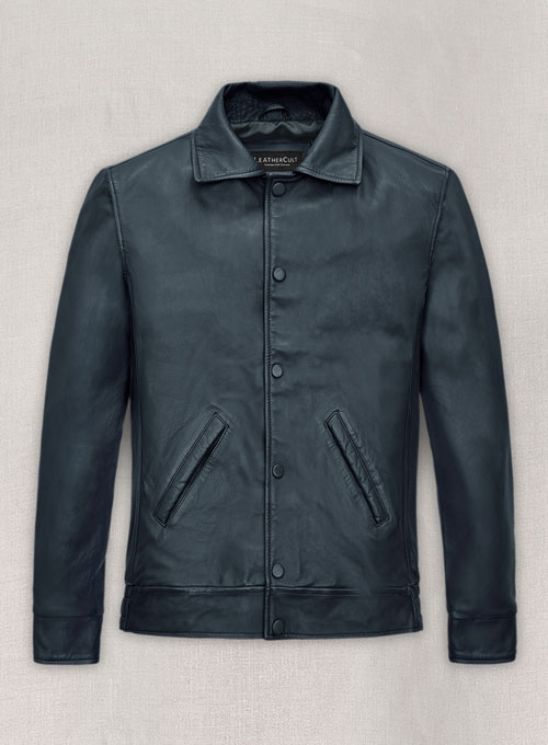 Ryan Gosling Blue Leather Jacket 03